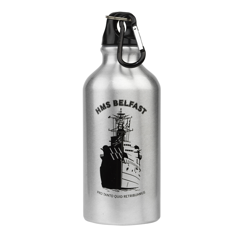 HMS belfast metal twist cap aluminium water bottle battleships museum gifts